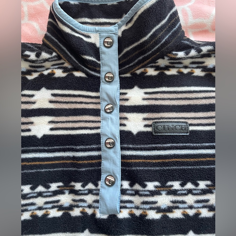 Cinch Black And Cream Patterned Pullover - image 3